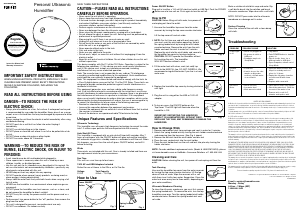 Manual de uso Homedics HUM-CM10 Humidificador