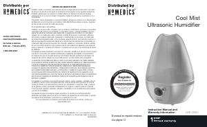 Manual de uso Homedics UHE-CM25 Humidificador