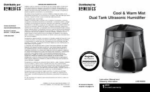 Manual de uso Homedics UHE-WM65 Humidificador