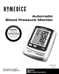 Handleiding Homedics BPA-060 Bloeddrukmeter