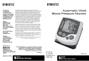 Manual Homedics BPW-060 Blood Pressure Monitor