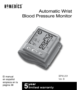 Manual Homedics BPW-201 Blood Pressure Monitor