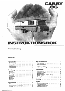 Bruksanvisning Cabby (1987) Husvagn