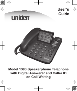 Manual Uniden 1380BK Phone