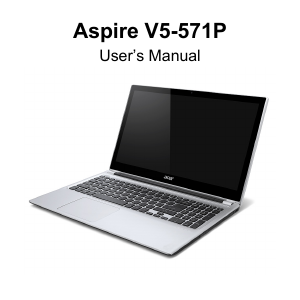 Kullanım kılavuzu Acer Aspire V5-531PG Dizüstü bilgisayar