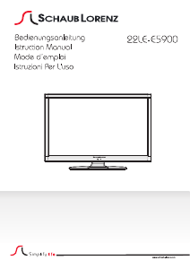 Mode d’emploi Schaub Lorenz 22LE-E5900 Téléviseur LED