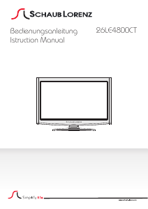 Manual Schaub Lorenz 26LE-4800CT LED Television