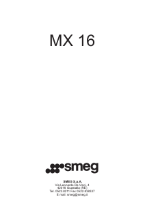 Manuale Smeg MX16 Rubinetto