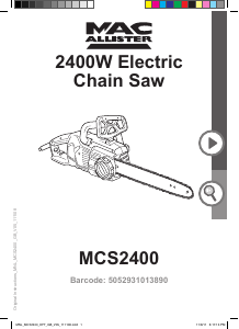 Manual MacAllister MCS2400 Chainsaw