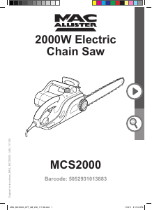 Manual MacAllister MCS2000 Chainsaw