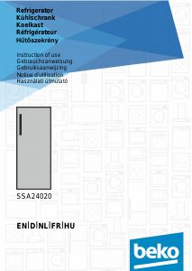 Manual BEKO SSA24020 Refrigerator