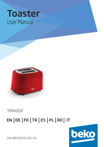 Manual BEKO TAM4201R Toaster