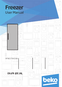 Bedienungsanleitung BEKO RFNE270K32W Gefrierschrank