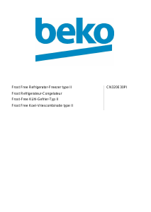 Manual BEKO CN320E30PI Fridge-Freezer
