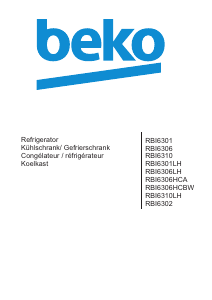 Handleiding BEKO RBI6301 Koel-vries combinatie