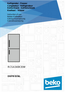 Mode d’emploi BEKO RCSA340K30W Réfrigérateur combiné