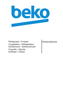 Mode d’emploi BEKO RCNA365K20S Réfrigérateur combiné