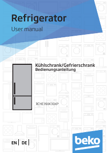 Bedienungsanleitung BEKO RCHE390K30XP Kühl-gefrierkombination