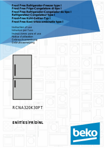 Manual de uso BEKO RCNA320K30PT Frigorífico combinado