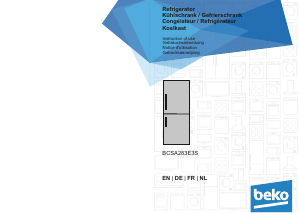 Bedienungsanleitung BEKO BCSA283E3S Kühl-gefrierkombination