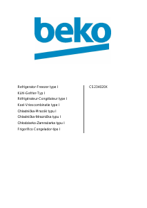 Manual BEKO CS234020X Frigorífico combinado
