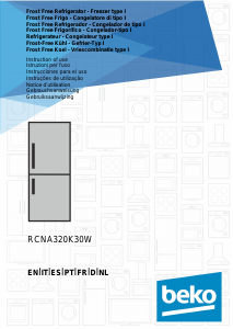 Manual de uso BEKO RCNA320K30W Frigorífico combinado