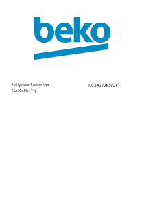 Bedienungsanleitung BEKO RCSA270K30XP Kühl-gefrierkombination