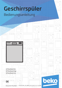 Bedienungsanleitung BEKO DFN28420W Geschirrspüler