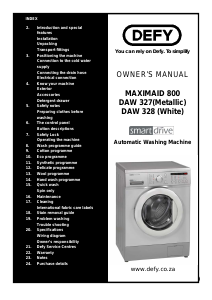 Manual Defy DAW 327 Washing Machine