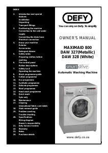 Manual Defy DAW 328 Washing Machine