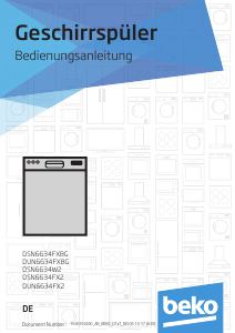 Bedienungsanleitung BEKO DSN6634W2 Geschirrspüler