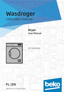 Bruksanvisning BEKO DS7434 RX0 Torktumlare