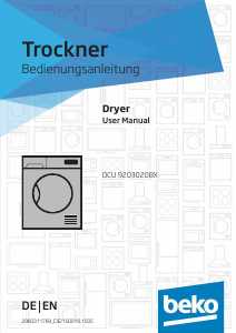 Manual BEKO DCU 9203020 BX Dryer