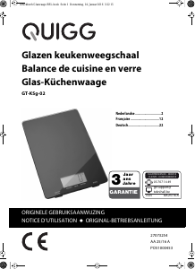 Mode d’emploi Quigg GT-KSg-02 Balance de cuisine