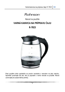 Návod Rohnson R-7023 Kanvica