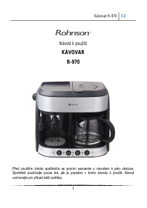 Manuál Rohnson R-970 Kávovar na espreso