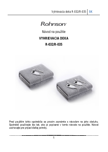Návod Rohnson R-035 Vyhrievaná deka