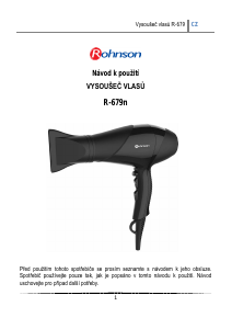 Manuál Rohnson R-679n Vlasový vysoušeč