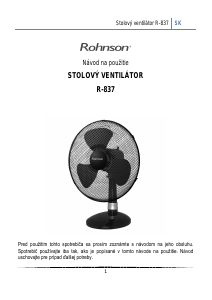 Návod Rohnson R-837 Ventilátor