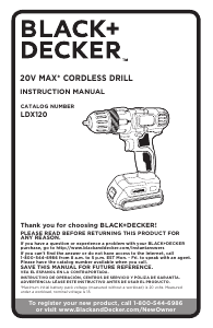 Mode d’emploi Black and Decker LDX120C Perceuse visseuse