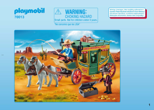 Bruksanvisning Playmobil set 70013 Western Vilda västernvagn