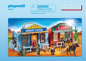 Manual Playmobil set 70012 Western Cidade do Oeste Maleta
