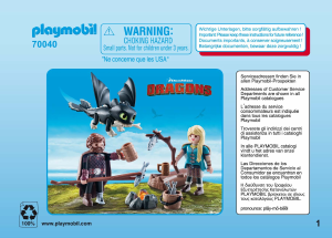 Manuale Playmobil set 70040 Dragons Hiccup e Astrid con Baby Dragon