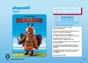 Manuale Playmobil set 70044 Dragons Gambedipesce con tuta da volo