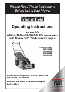 Handleiding Mountfield SP42H Grasmaaier