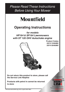 Mountfield st120 deals ohv 123cc manual