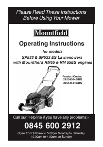 Manual Mountfield SP533 Lawn Mower