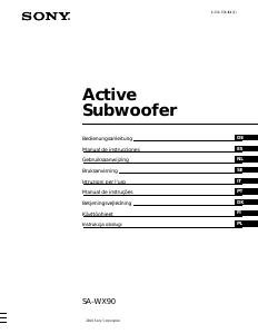 Manual de uso Sony SA-WX90 Subwoofer