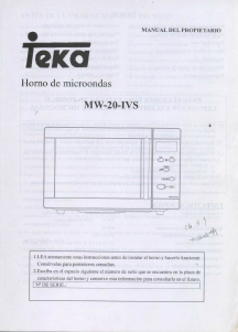 Manual de uso Teka MW 20 IVS Microondas