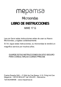 Manual de uso Mepamsa MWE 17 Microondas